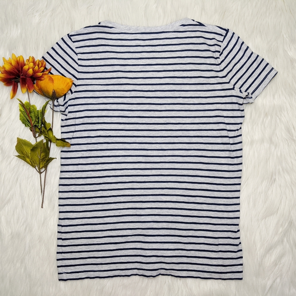 SOLD!!Madewell Blue & Gray Striped T-Shirt Size XS - Picture 2 of 6